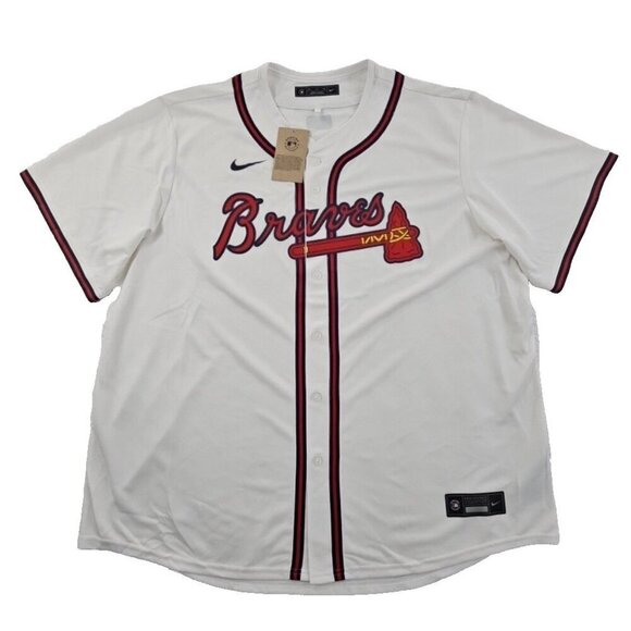 NEW Nike Atlanta Braves MLB Baseball Jersey Men’s XXL White Red Blue NWT